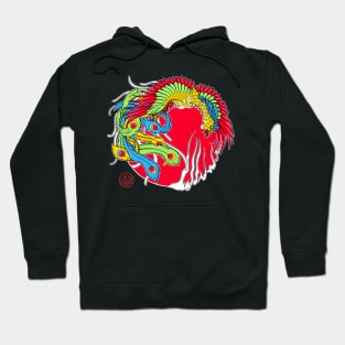 Japanese Phoenix and flames Hoodie